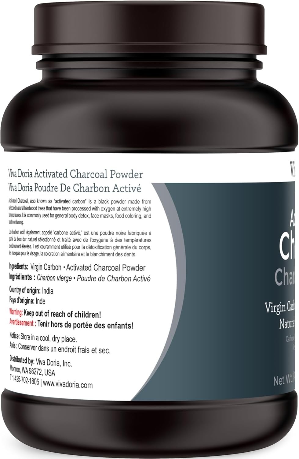 Virgin Activated Charcoal Powder, Hardwood Derived, Food Grade, 16 Oz 1 Pound
