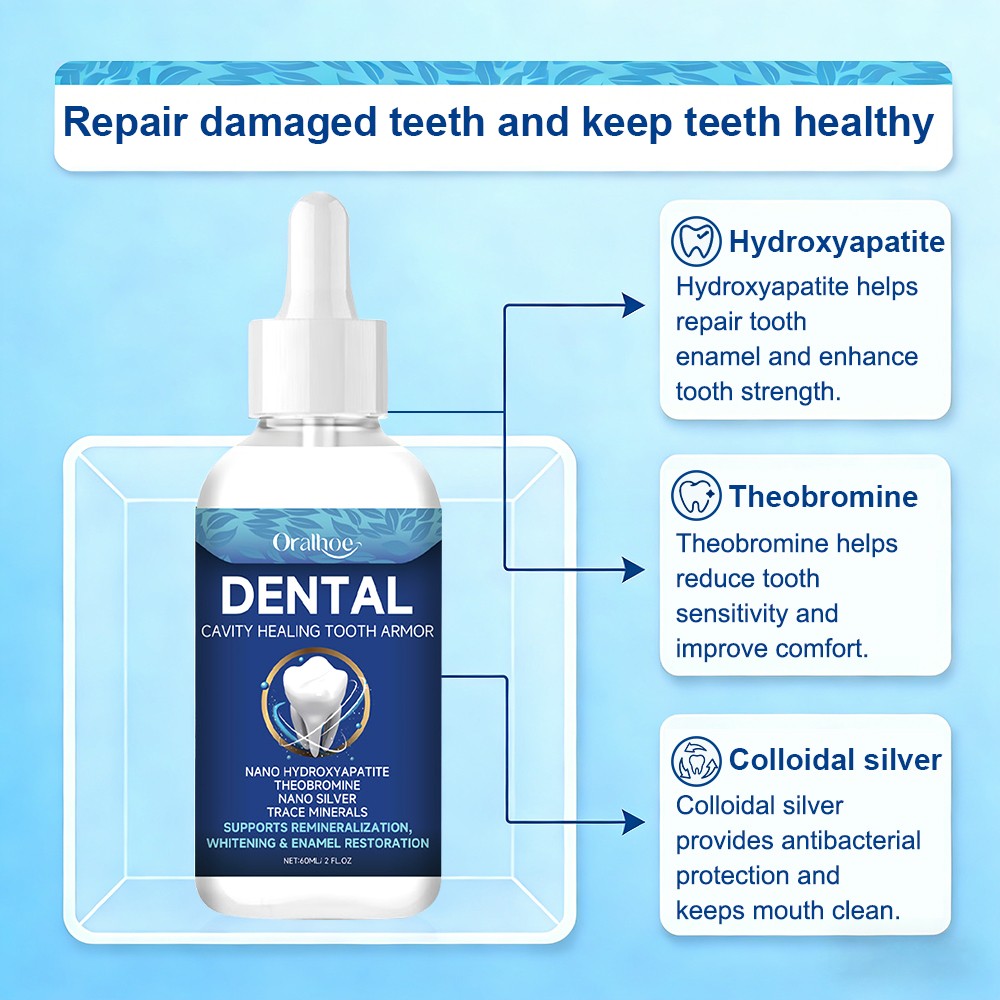5X Tooth Armor Liquid with Nano-Hydroxyapatite Dental Cavity Healing Gum Repair