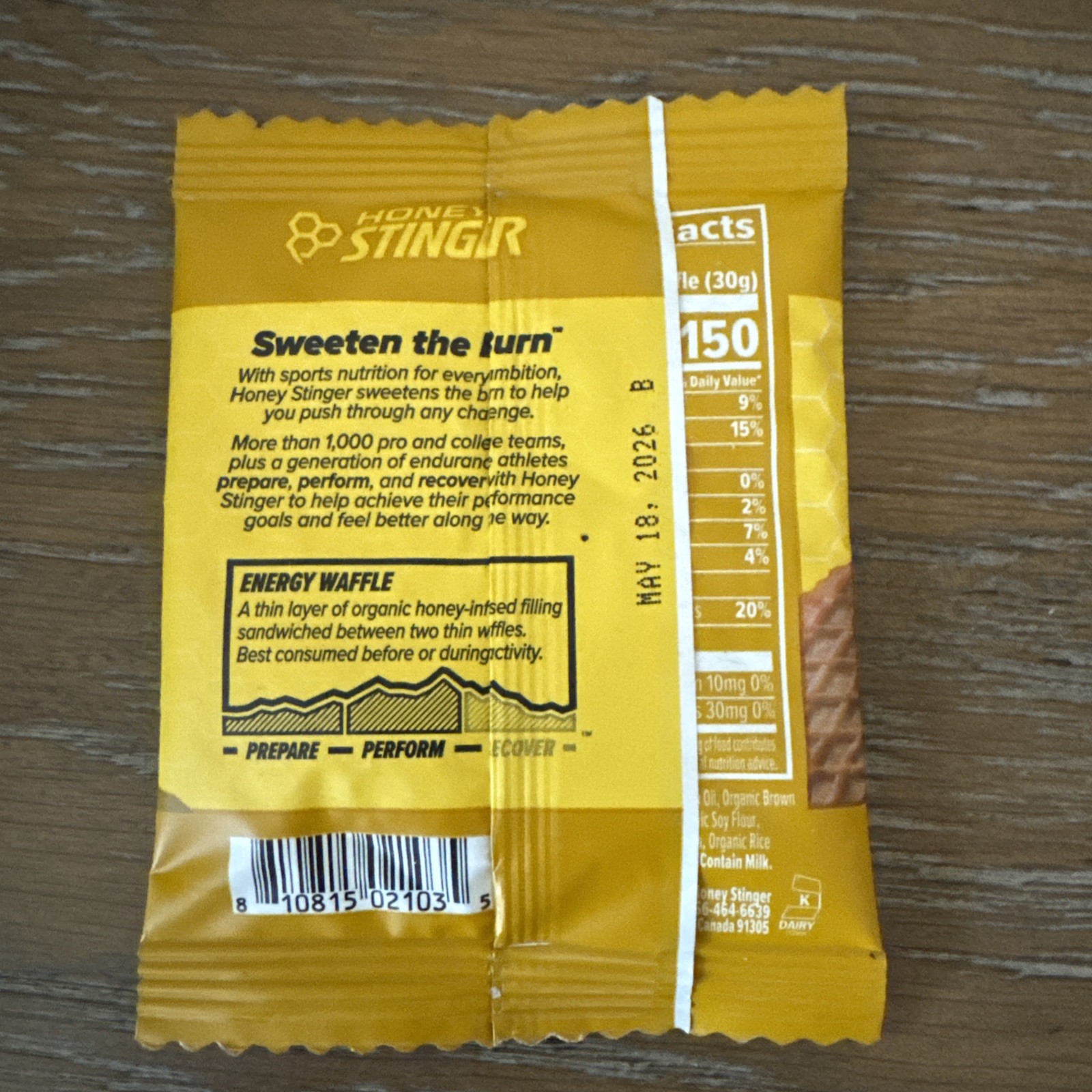9 Pack Honey Stinger Energy Waffle Honey 1.06oz Sports Nutrition