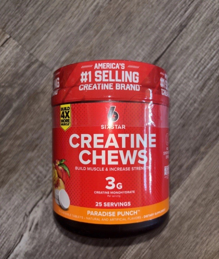 Six Star Pro Nutrition Creatine 3g Chews, Paradise Punch, 75 Count
