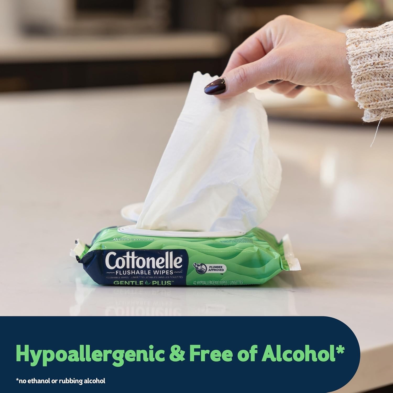 Cottonelle GentlePlus 168ct Flushable Wipes, Aloe & E, 4 Packs