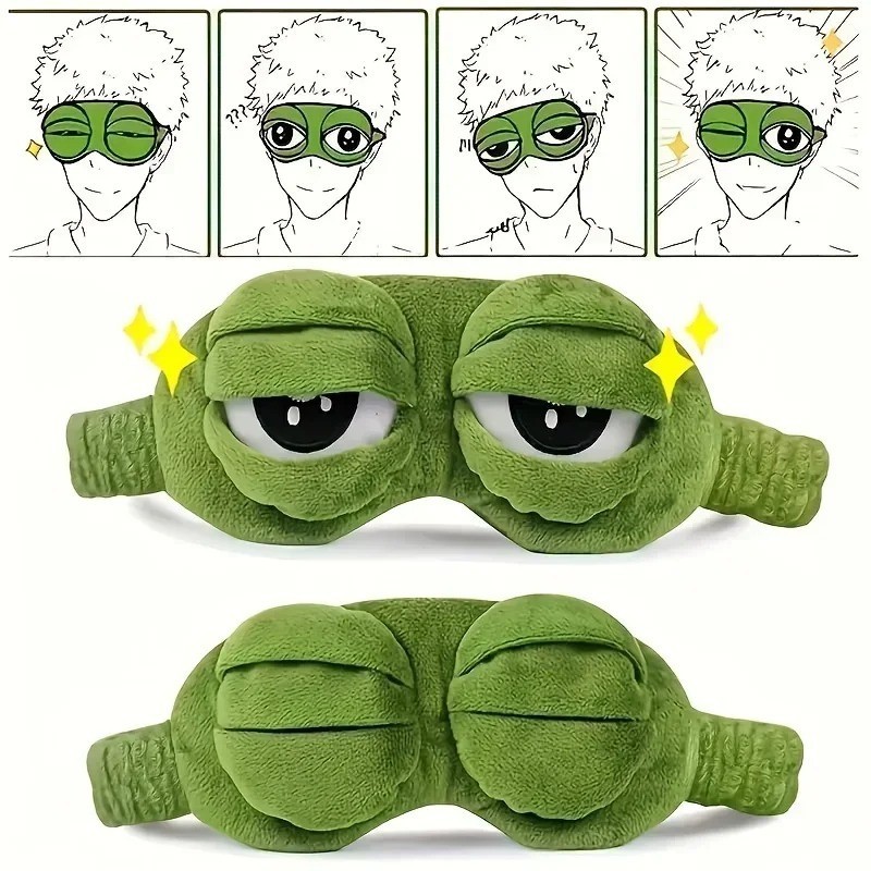Funny 3D Frog Cute Sleeping Eye Mask Blindfold Travel Sleep Masks Soft Eye Cover