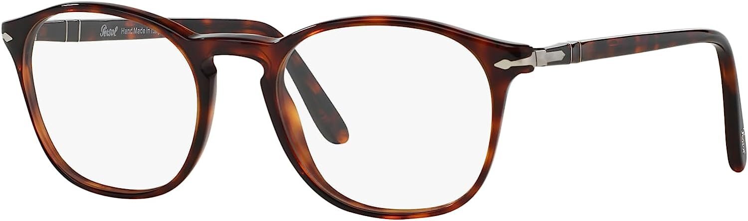 Persol PO3007V 24 50mm Square Eyewear Frames, Havana/Demo Lens,