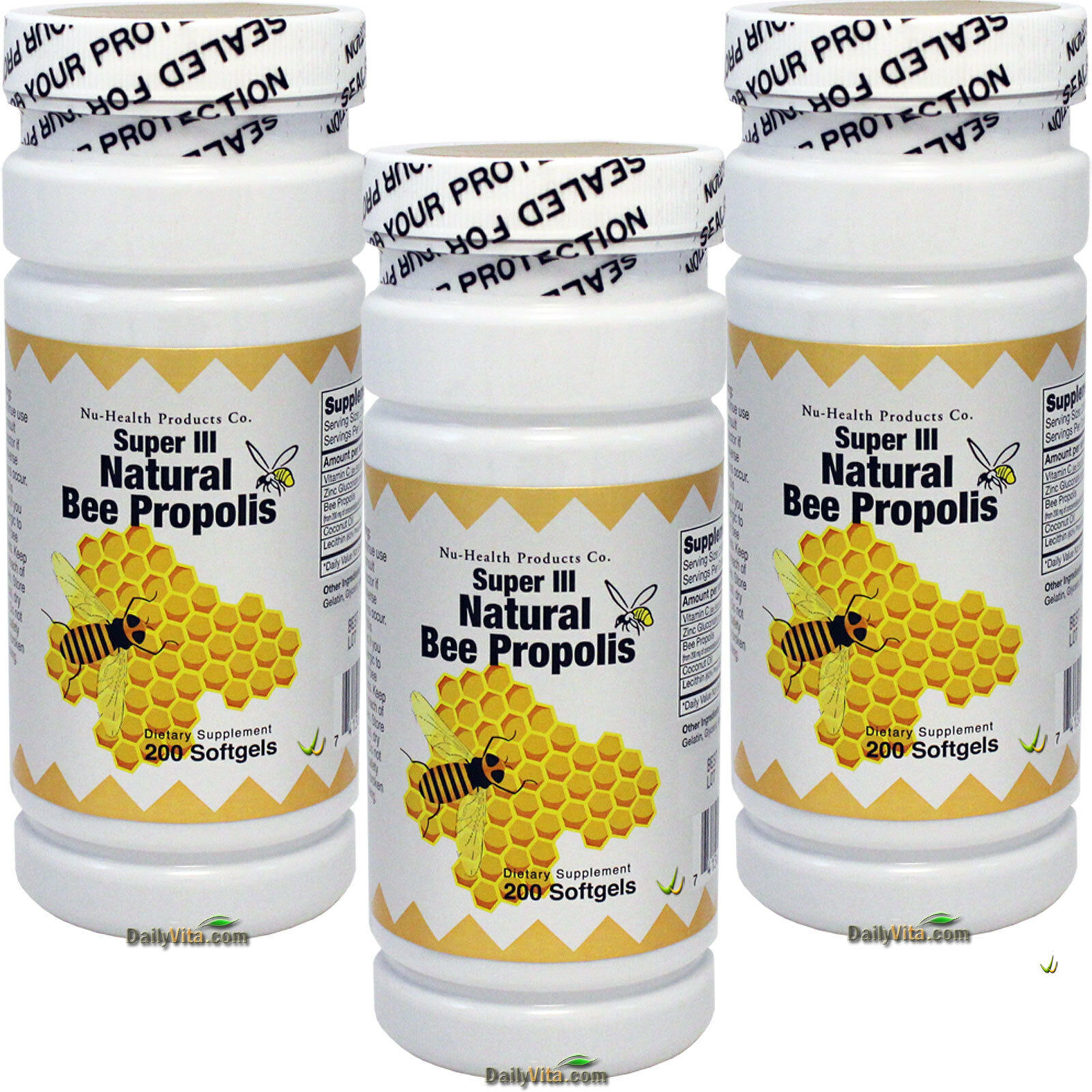 3 x Super Natural Brazil Bee Propolis 200 Softgels