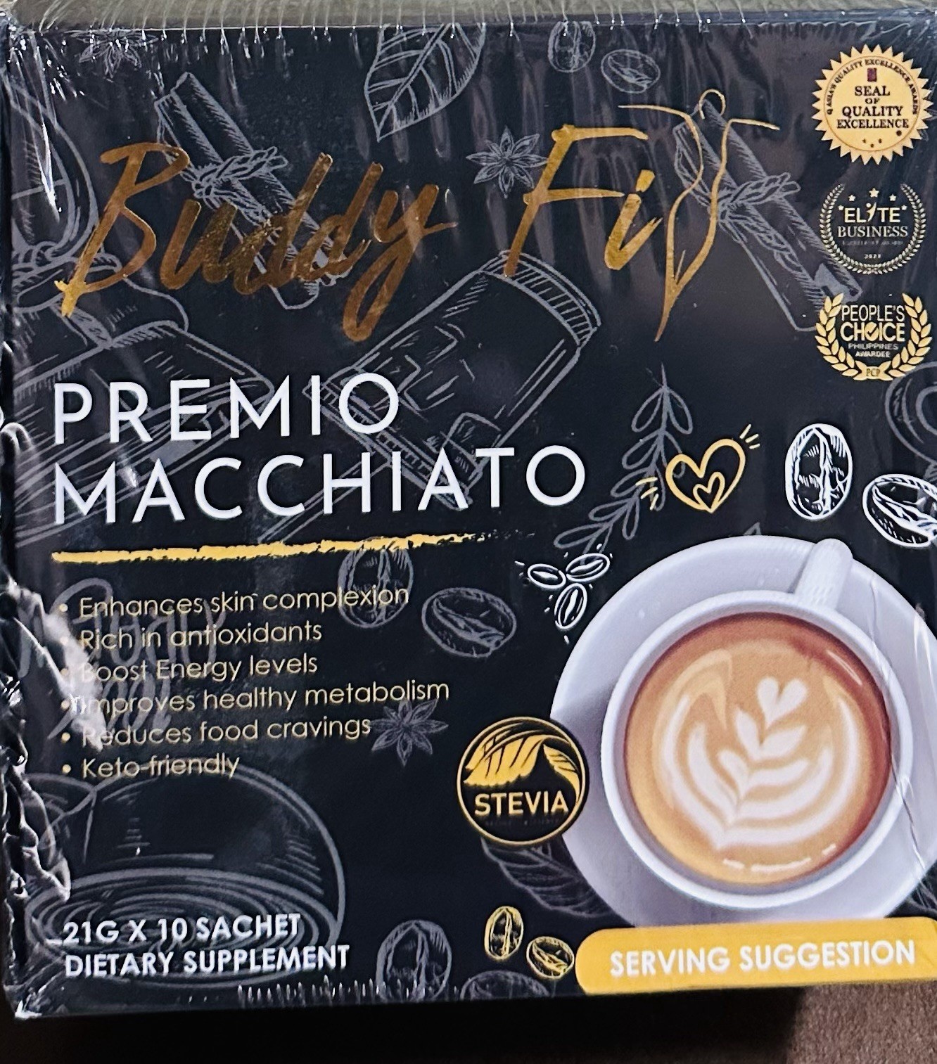 Buddy Fit Premio Macchiato 21G x10 Sachet Dietary Supplement Coffee Weight Loss