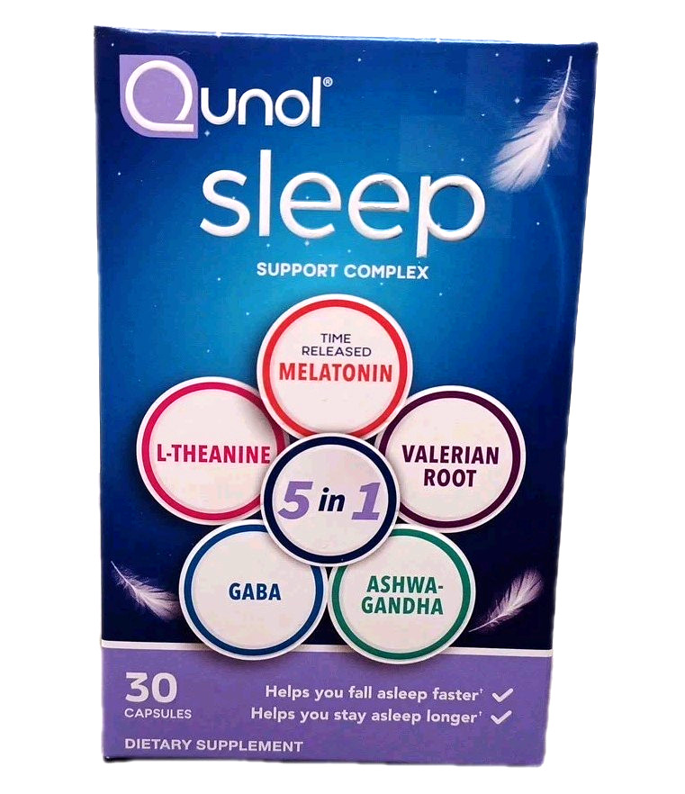 Qunol Sleep Support Complex 5 in 1 Time Release MELATONIN Ashwagandha GABA