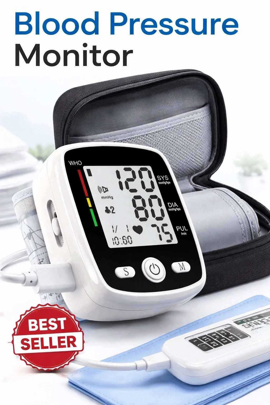 Digital Blood Pressure Monitor + Carrying Case Portable-FREE US SHIPPING-LIMITED