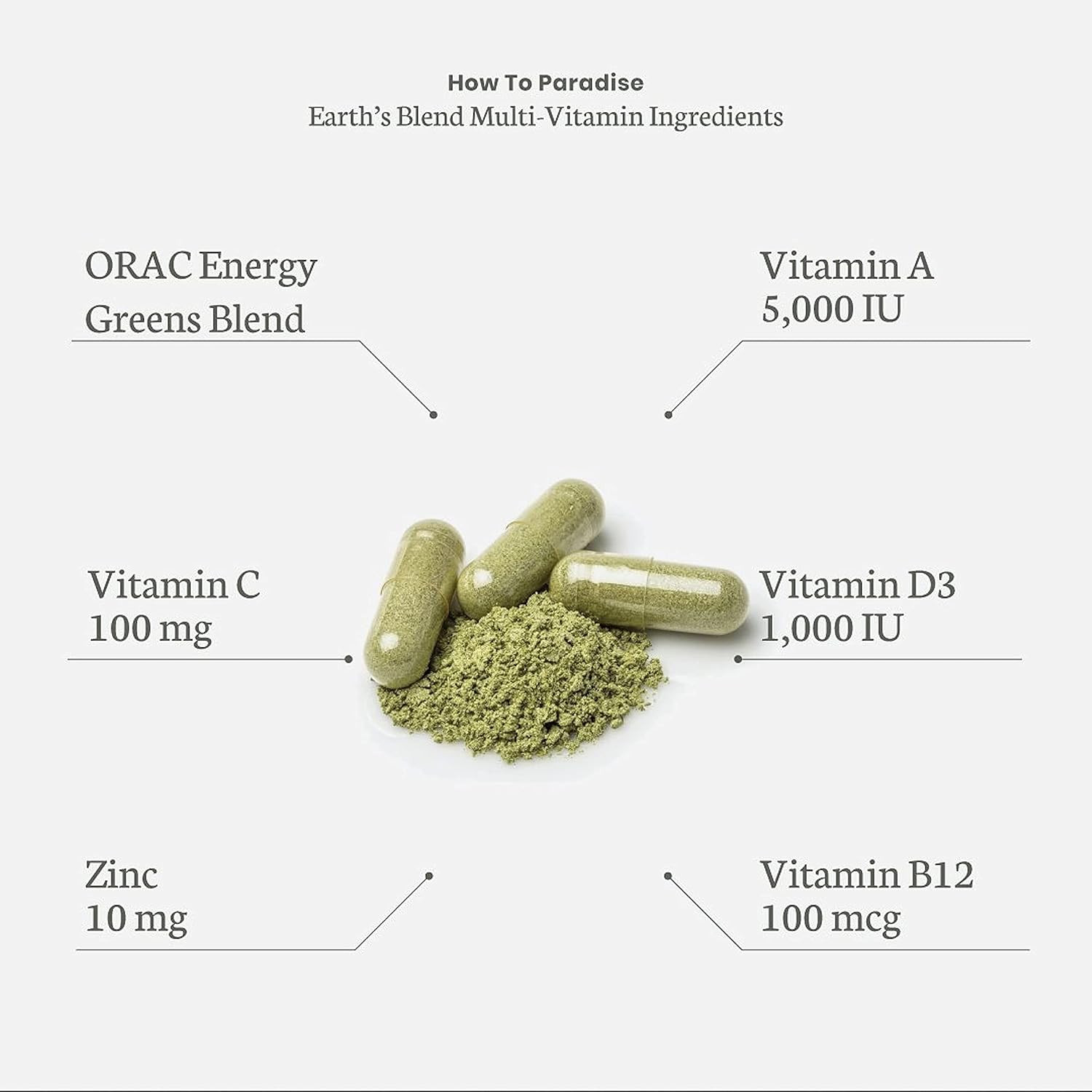 Earth’S Blend Once Daily Multivitamin for Men, No Iron, 48 Organic Superfoods, P