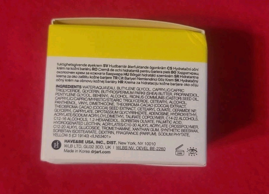 DR JART CERAMIDIN SKIN BARRIER MOISTURIZING EYE CREAM 0.50 OZ NIB