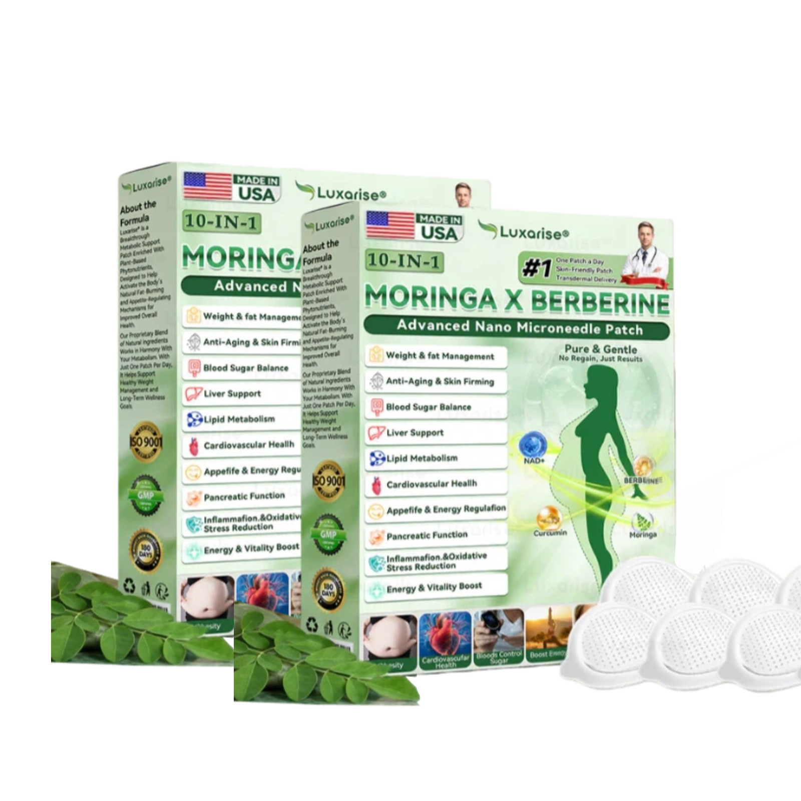 Luxarise Moringa & Berberine 10-IN-1 Advanced Nano Microneedle Patch (7pcs/box)