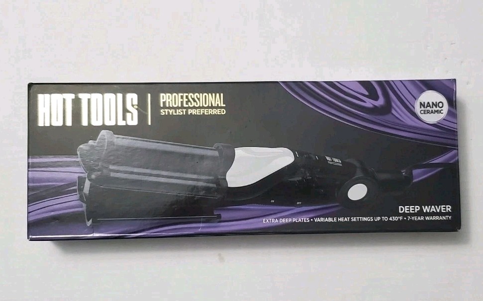 Hot Tools Professional Nano Ceramic Deep Waver Beach Waves 430°F Open Box