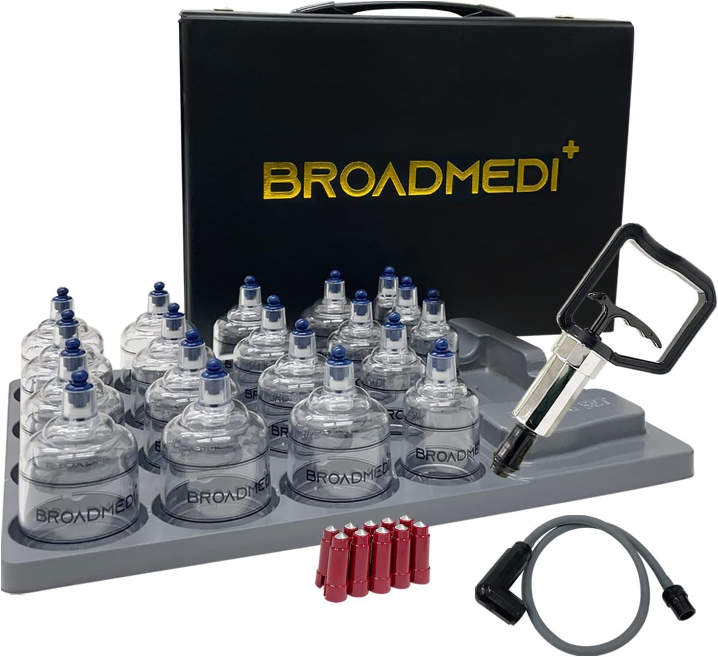 Cupping Therapy Set 19 Cups Includes Pump Handle Extension Tube Massage Sticks