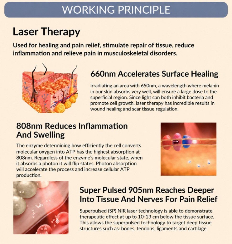 205W Handheld Cold Laser Therapy Device Super Pulsed for Deep Tissue Arthritis