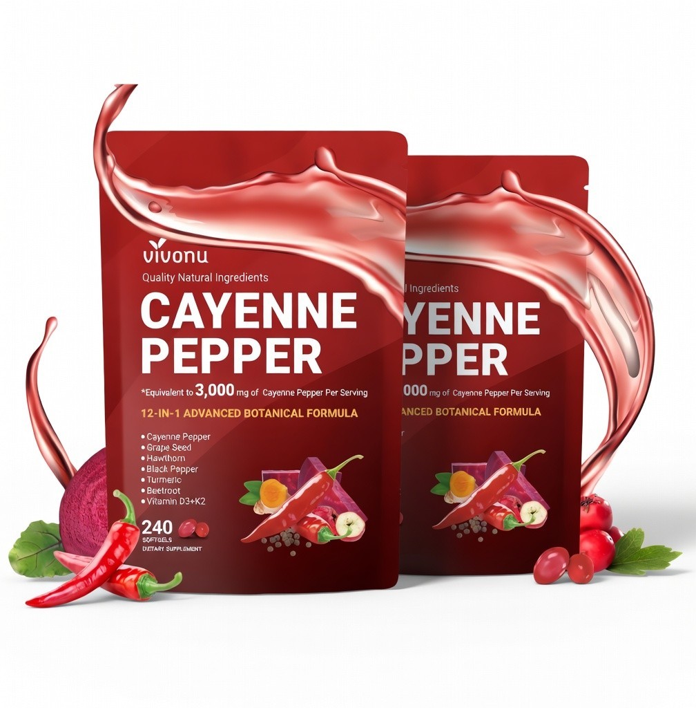 2PACK VivoNu Cayenne Pepper Softgels Supplement – 240 Capsules NEW FREE SHIP