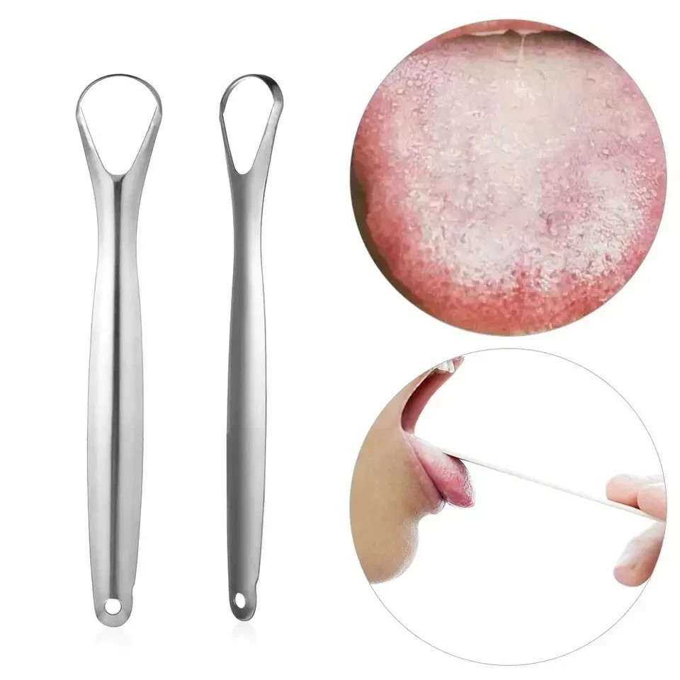 Reusable Portable Stainless Steel Tongue Scraper for Fresh Breath