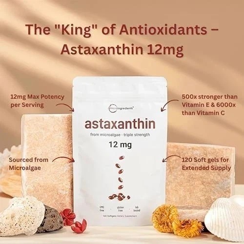 2 Pack | Astaxanthin 12mg, 120 Softgels, 4 Month Supply NEW