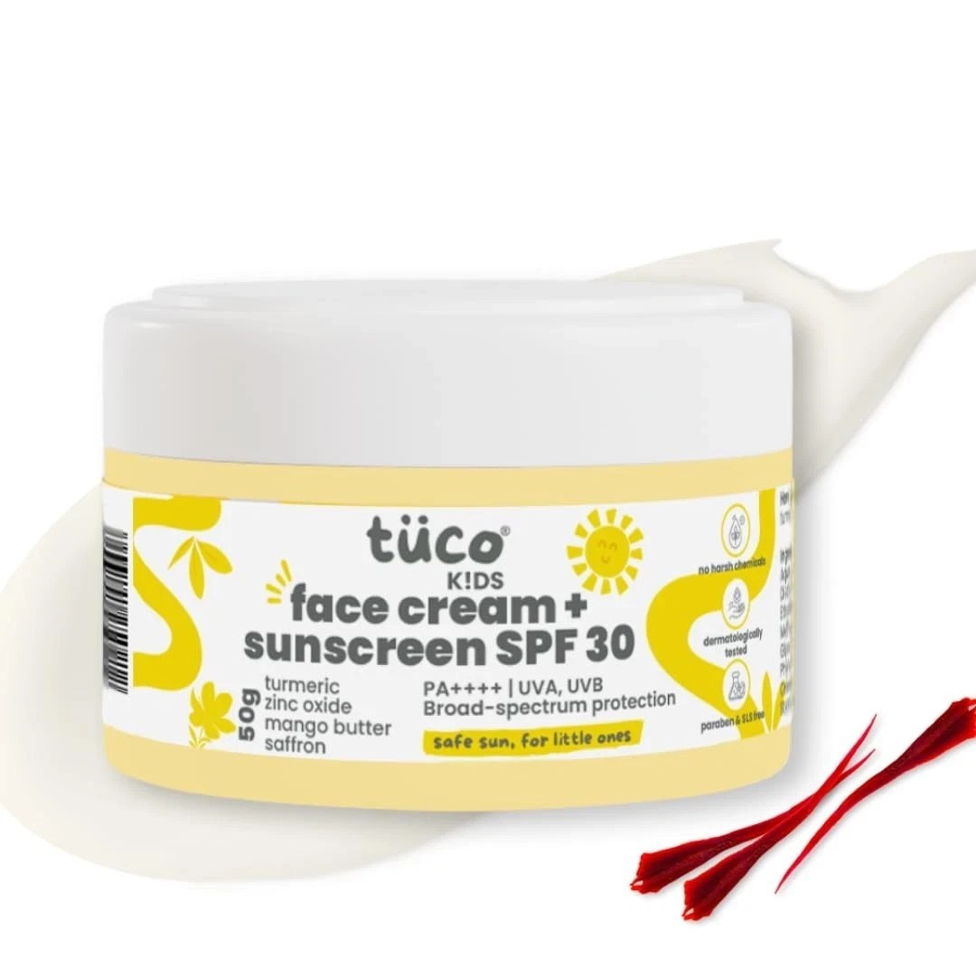 Tuco Intelligent Kids Saffron Sunscreen Spf 30 For Face Glow 50gm