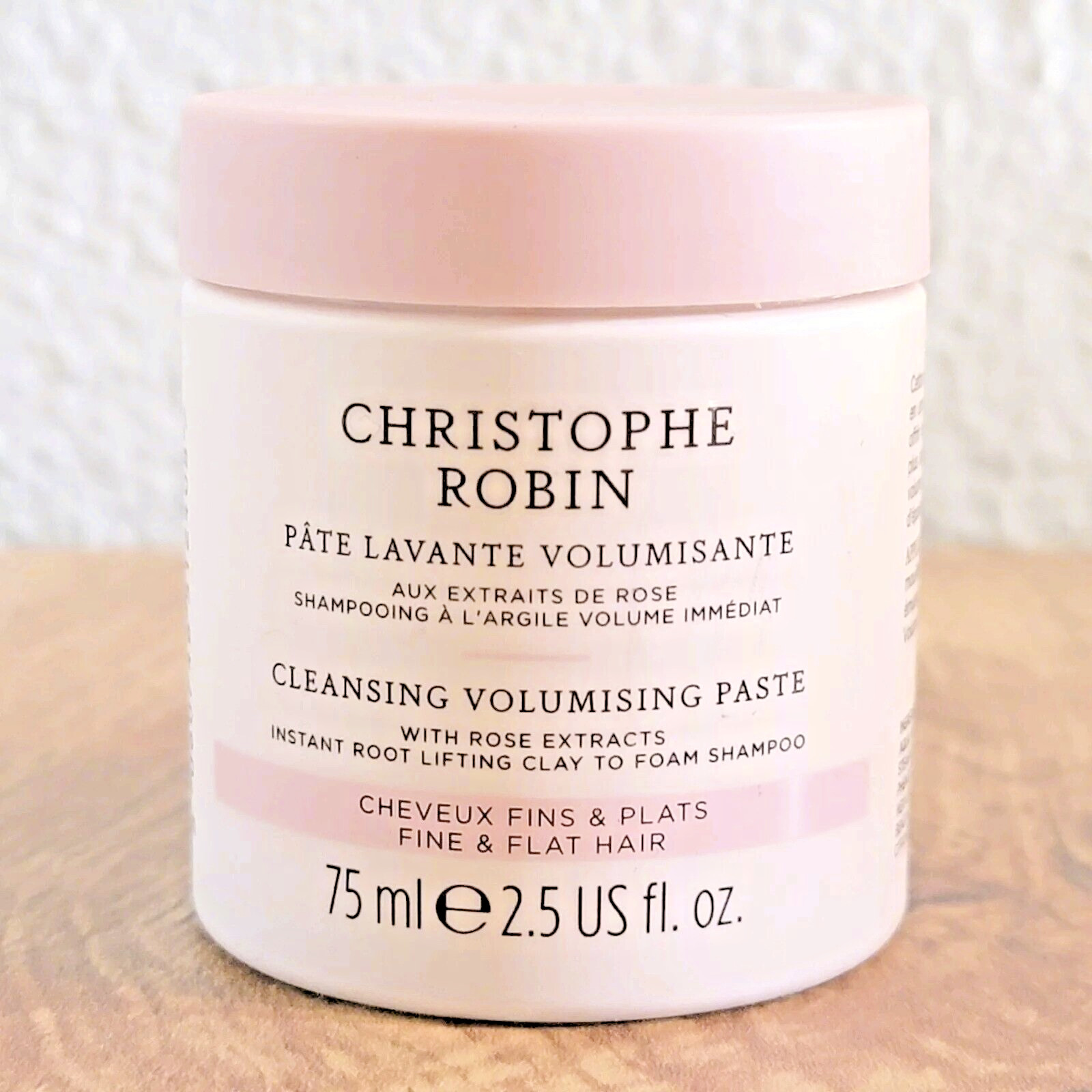 Christophe Robin CLEANSING VOLUMIZING PASTE w/ Rose Extracts 75 ml Made in Italy