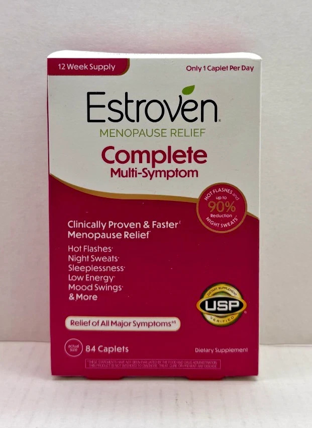 Estroven Complete Multi-Symptom Menopause Relief, 84 Caplets EXP 01/28 or later