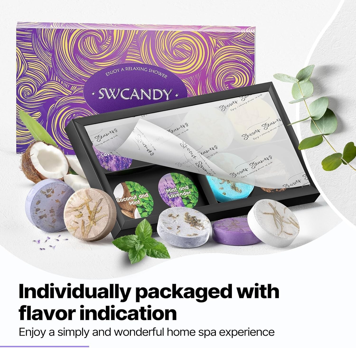 Shower Steamers Aromatherapy – SWCANDY 8 Pcs Bath Bombs Gift Any Time of Year