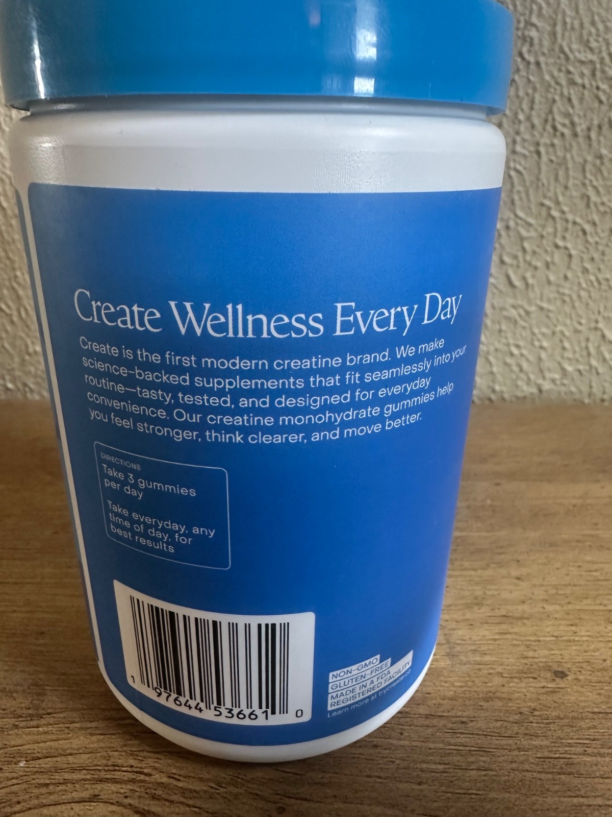 Create Creatine Gummies Blue Raspberry 90 Gummies Creapure NSF Certified Sport