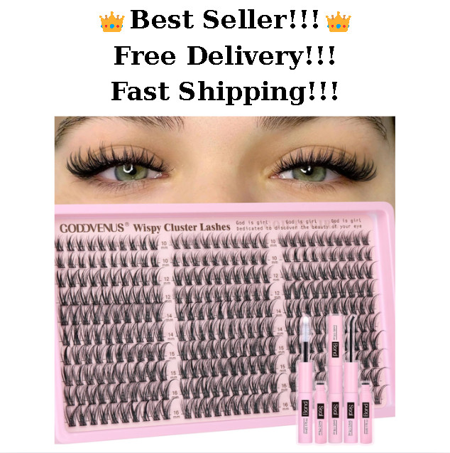 Goddvenus Lash Clusters Kit – 300pcs Wispy C Curl DIY Extensions 10-16mm