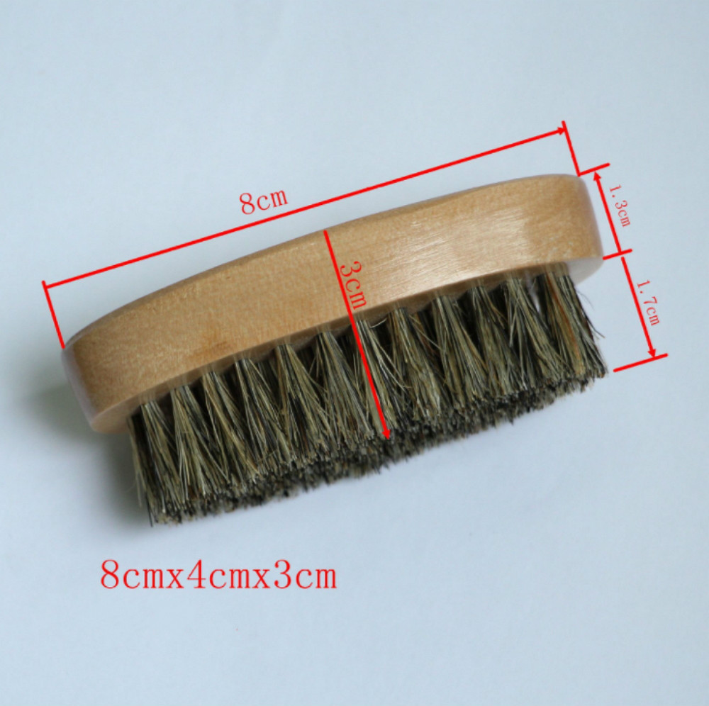 Men’s Boar Bristle Beard Brush Handle Mustache Grooming Brush Wooden Soft Pocket