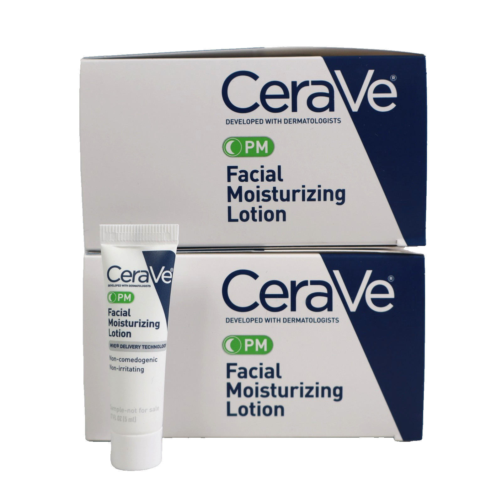 CeraVe PM Facial Moisturizing Lotion 0.17oz Mini 15 x 2 Boxes (30 Tubes Total)