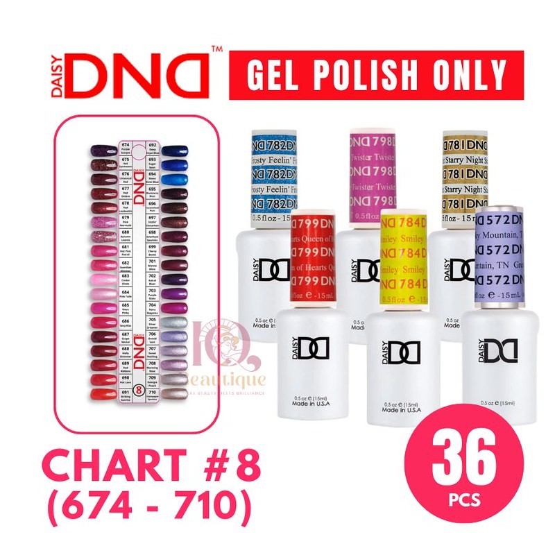 DND Set 36pcs Gel Only + Color Chart #8 (674 – 710)