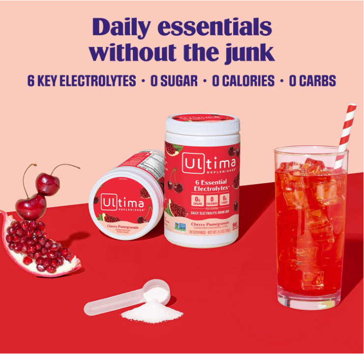 Ultima Replenisher Electrolyte Powder, Cherry Pomegranate, 90 Servings