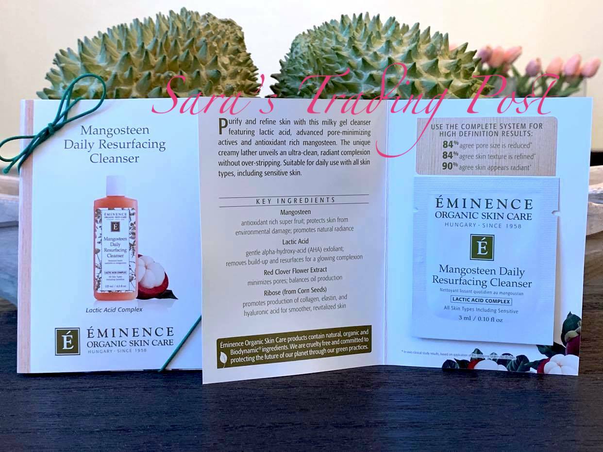 12 Eminence MANGOSTEEN Daily Resurfacing CLEANSER Card Samples 3ml/.1oz + 🎁