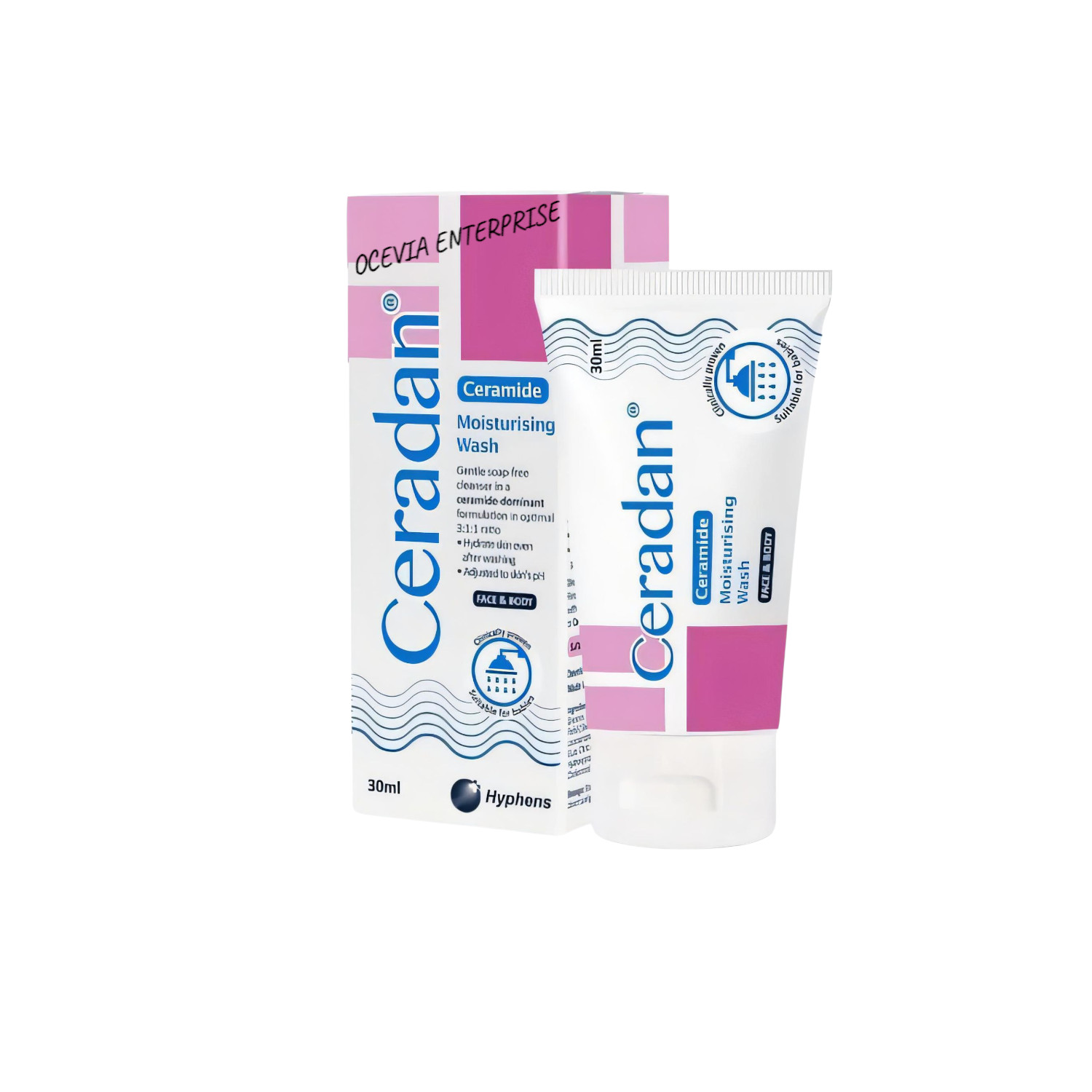 1pcs Ceradan Moisturising Wash 30ml & 1pc Skin Barrier Cream 30g Travel Size Set