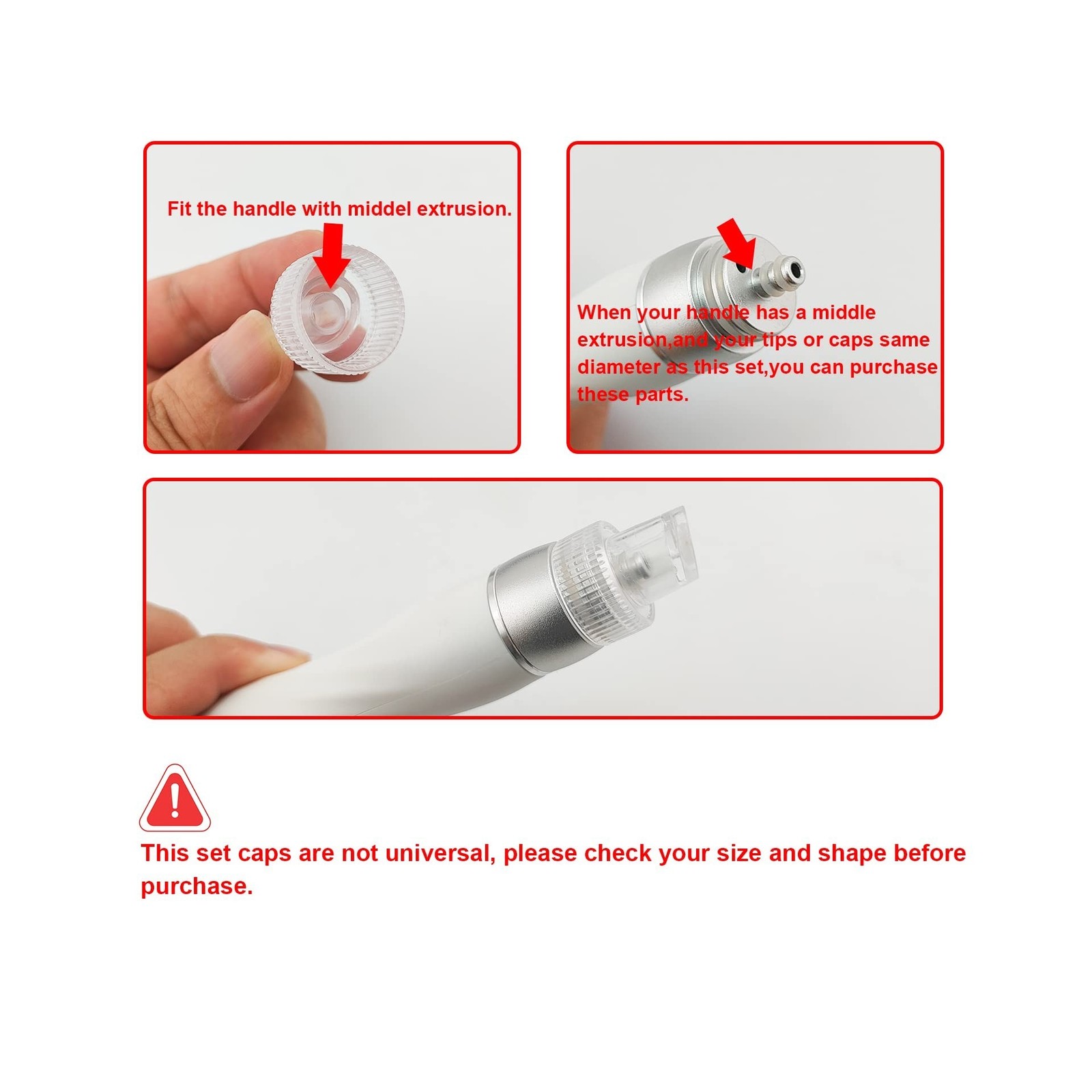 9 Pcs Replacement Accessory Plastic Cartridge Heads For Beauty Machine Salon Use