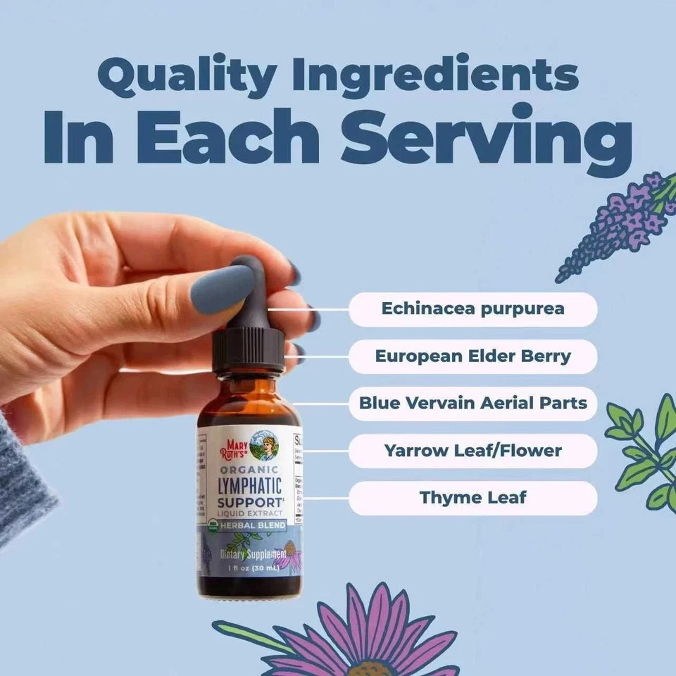 Mary Ruth’s Organic Lymphatic Support – Alcohol-Free, 30mL