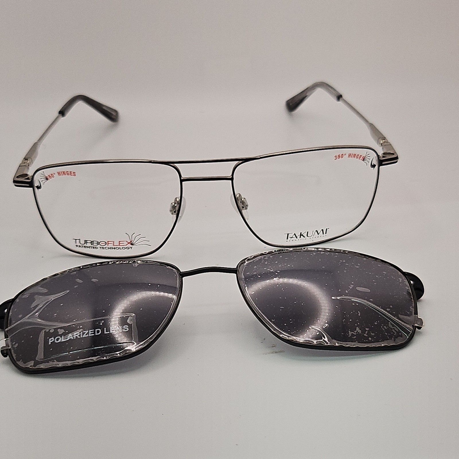 Takumi Turboflex TK1167 Silver Solid Metal Full Rim Eyeglass Frames 57-19