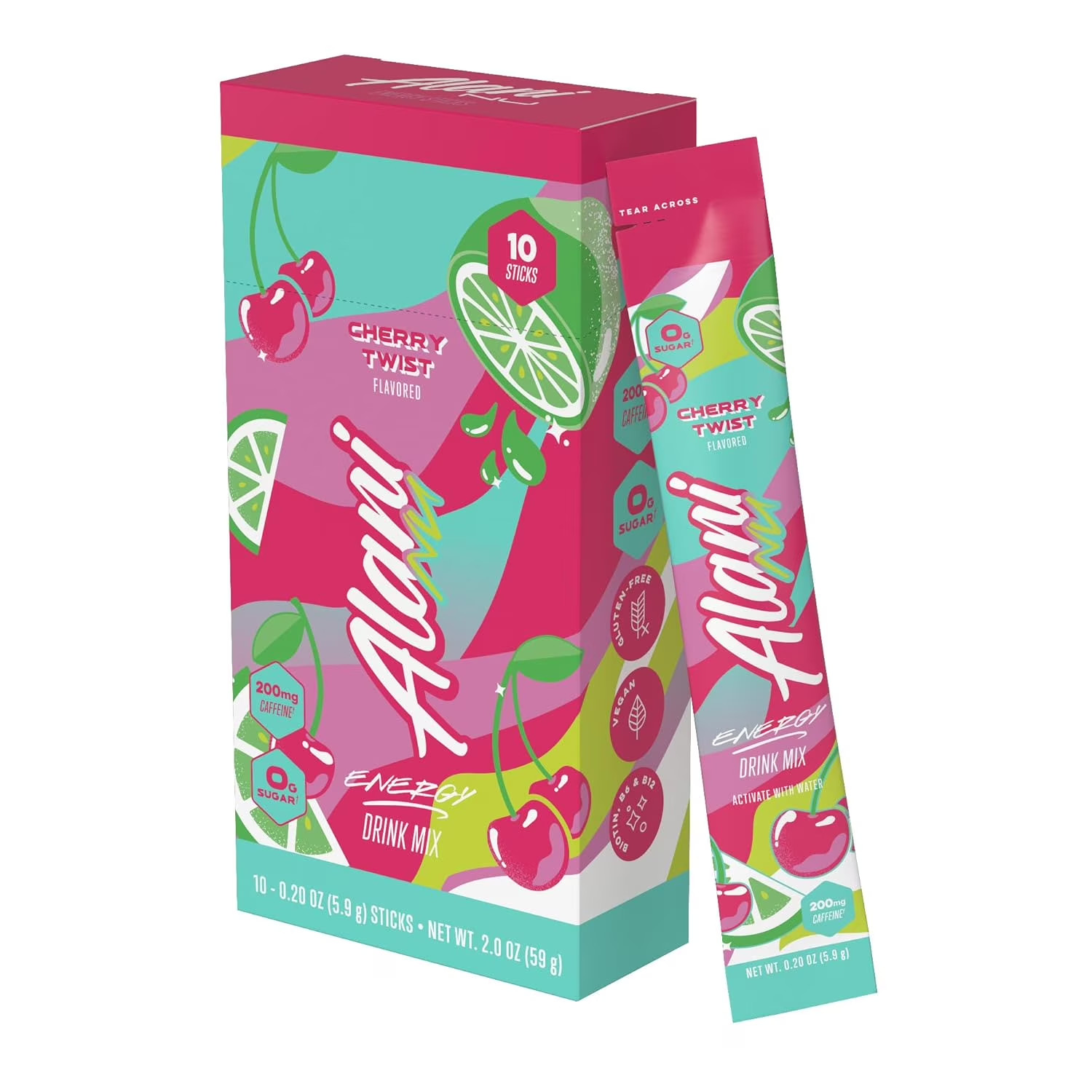Alani Nu Energy Powder Stick Packets 10 Pack 200mg Caffeine Sugar Free Vegan
