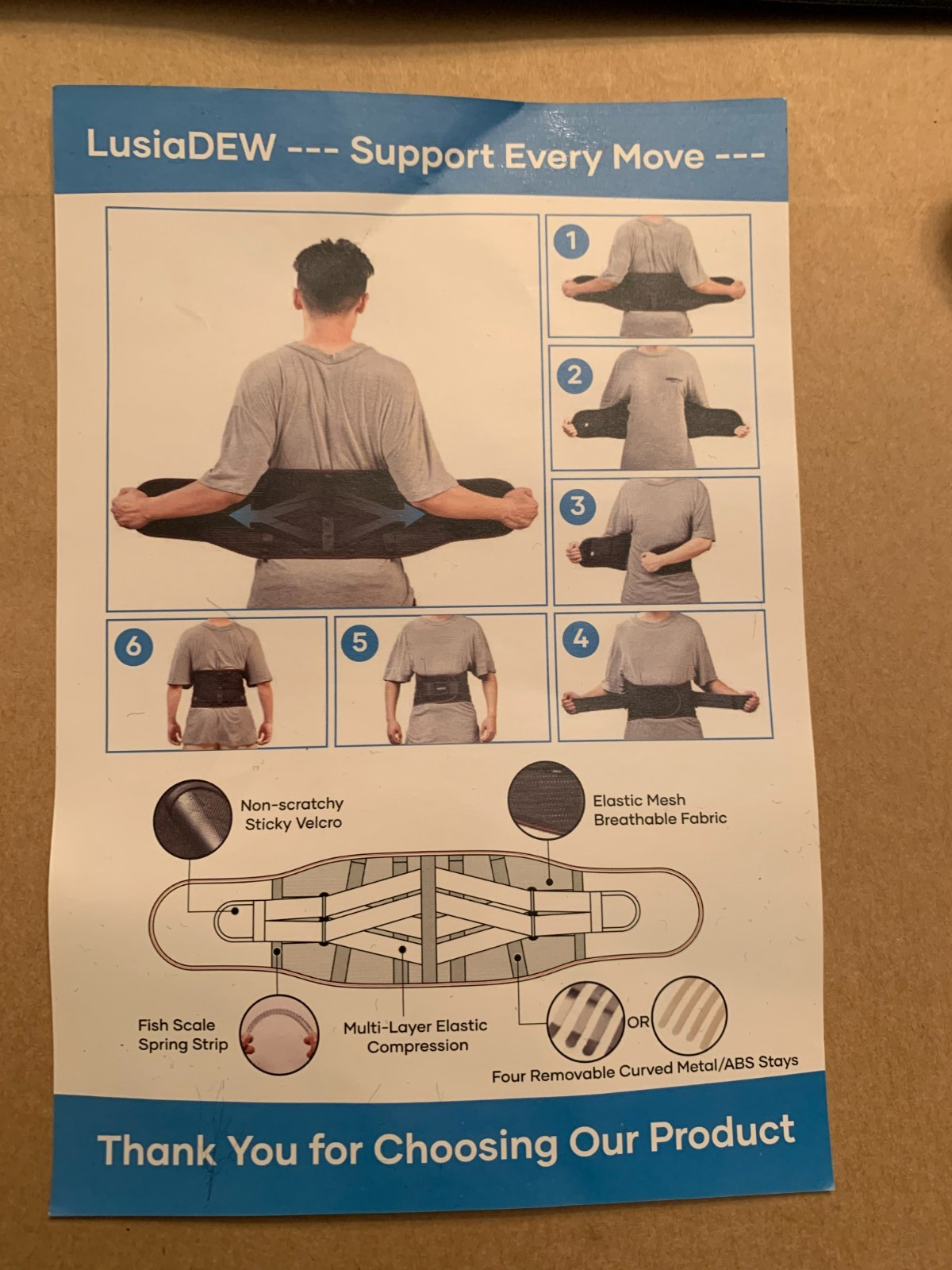 LusiaDEW XXL Back Brace Partially Used