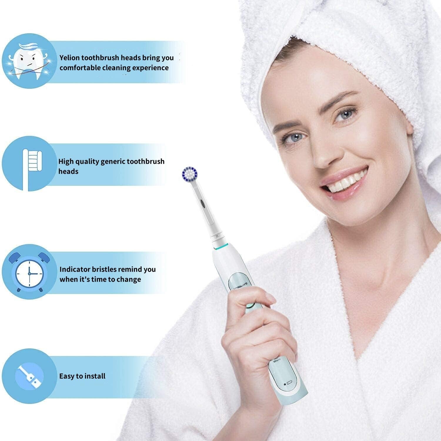 4 Pack Replacement Toothbrush Heads for Oral-B Braun Electric Toothbrush Refill