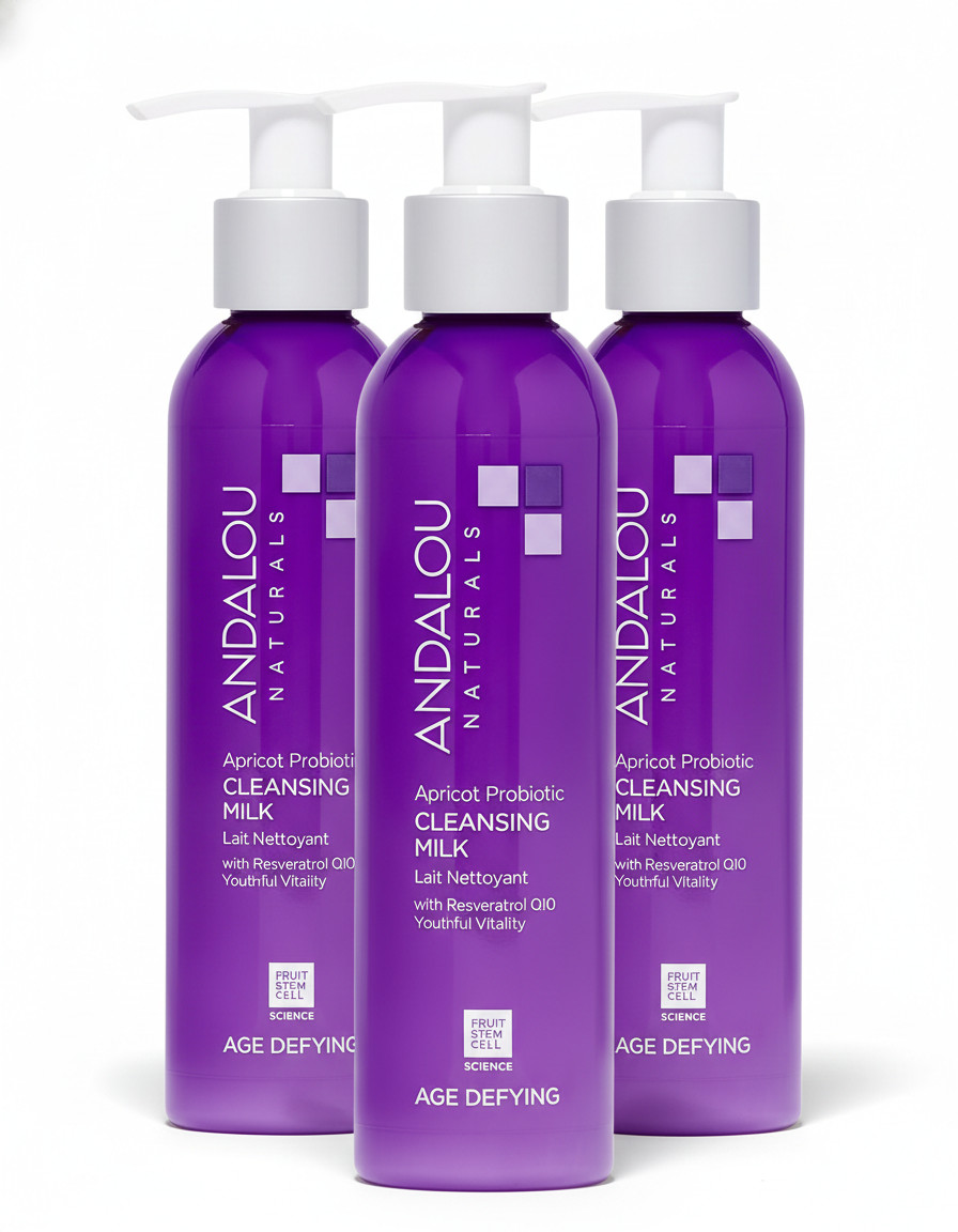 Andalou Naturals Apricot Probiotic Cleansing Milk 6 fl oz Age Defying 3 Pack