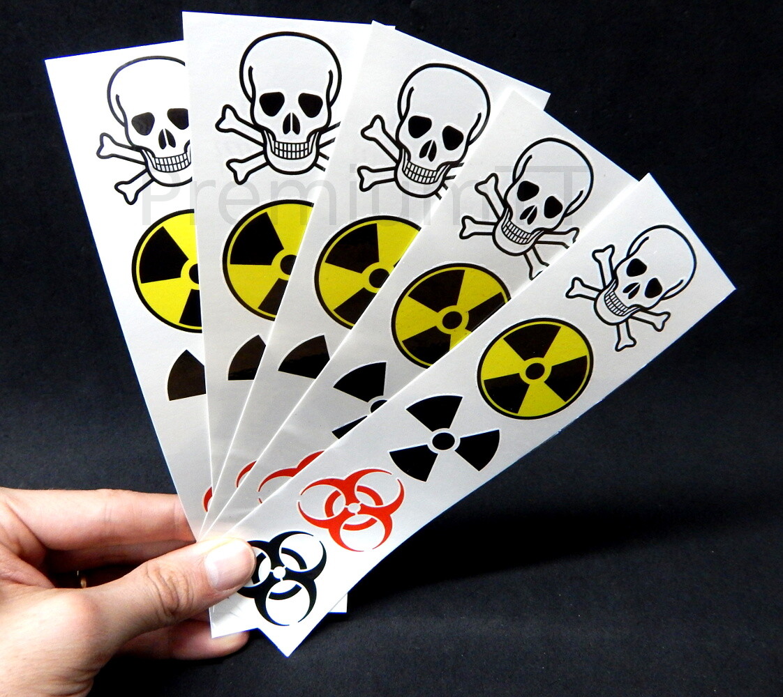 25 Tattoos: Warning Symbol, Biohazard, Skull & Crossbones, Radiation, Poison