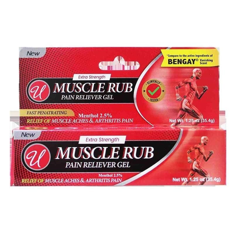 2-Pack Muscle Rub Gel Pain Relief & Bacitracin Zinc First Aid Antibiotic Ointmen