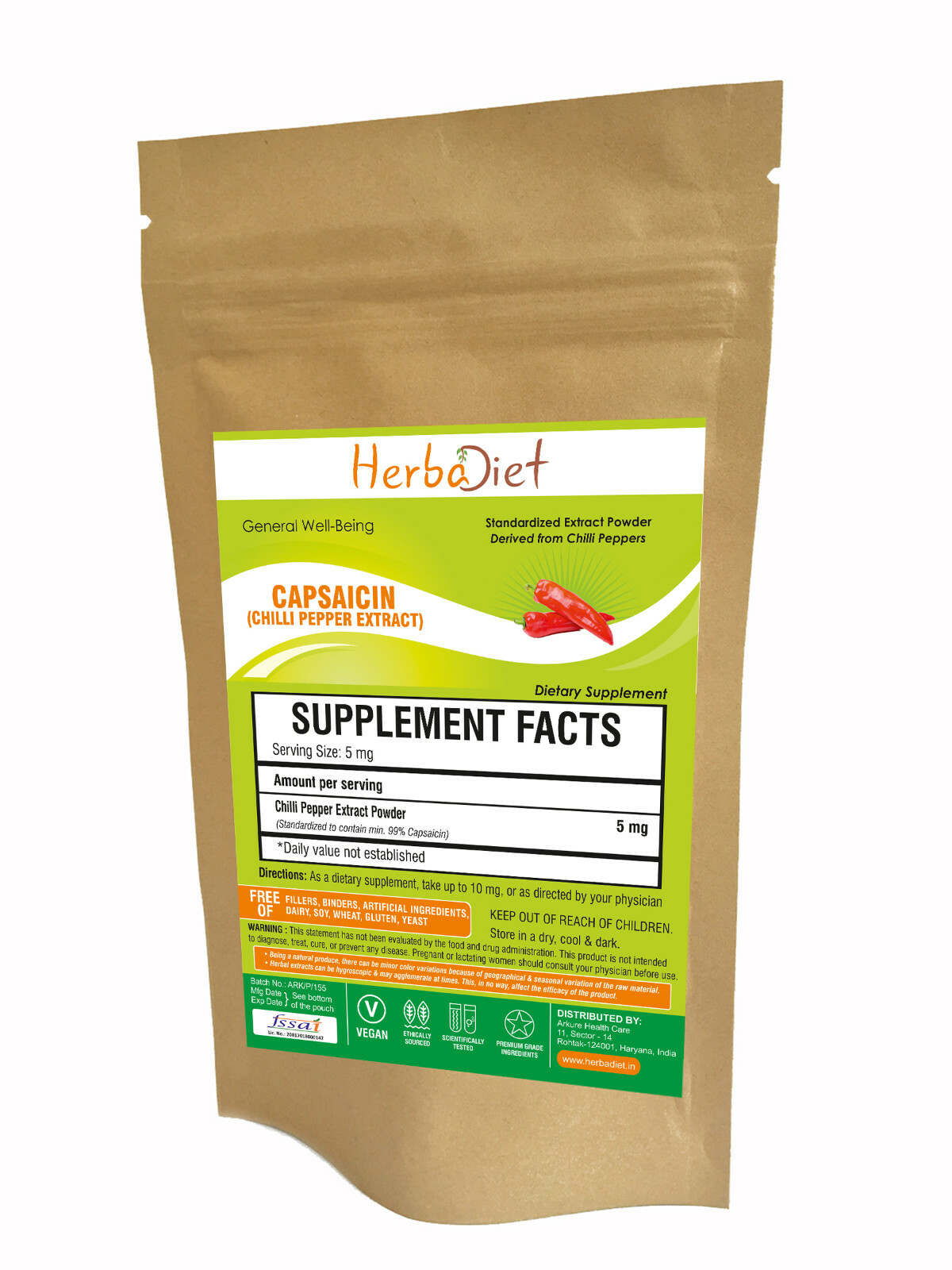 CAPSAICIN 99% Chilli Pepper Extract Natural 16,000,000 SHU Pain Relief Powder
