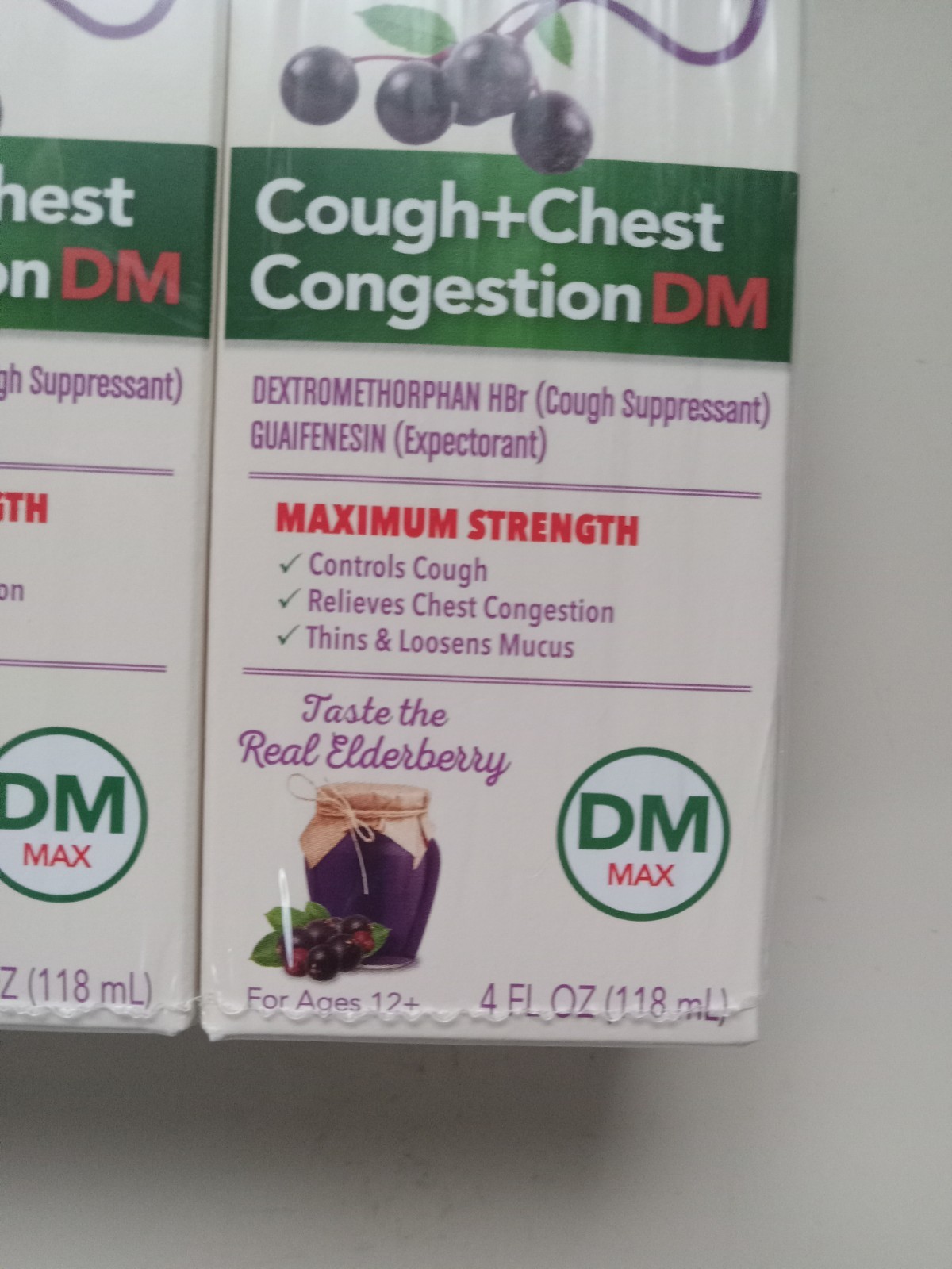(3 PACK) Robitussin Max Elderberry Cough + Chest Congestion DM Liquid 4oz 09/26