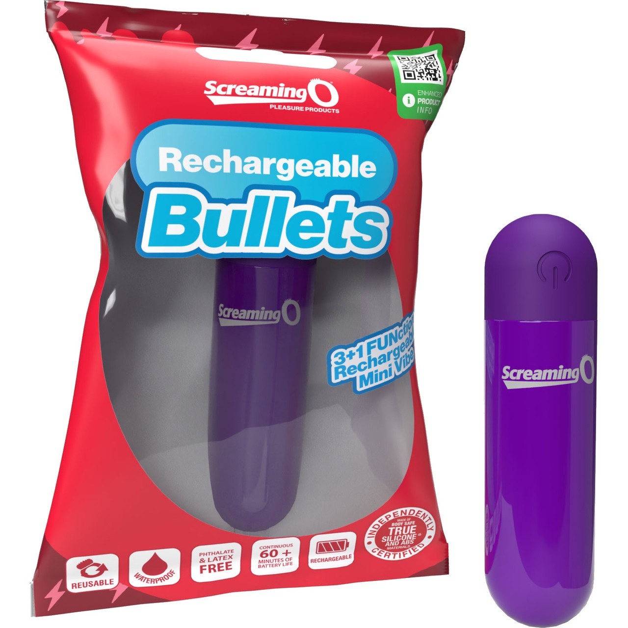 Rechargeable Bullet Vibrator Waterproof Personal Massager Travel Size USB Rechar