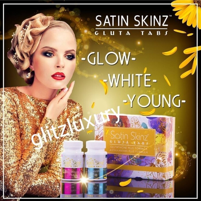 Satin Skinz Duo pack gluta tabs skin whitening supplement. 2 in a box👌👌