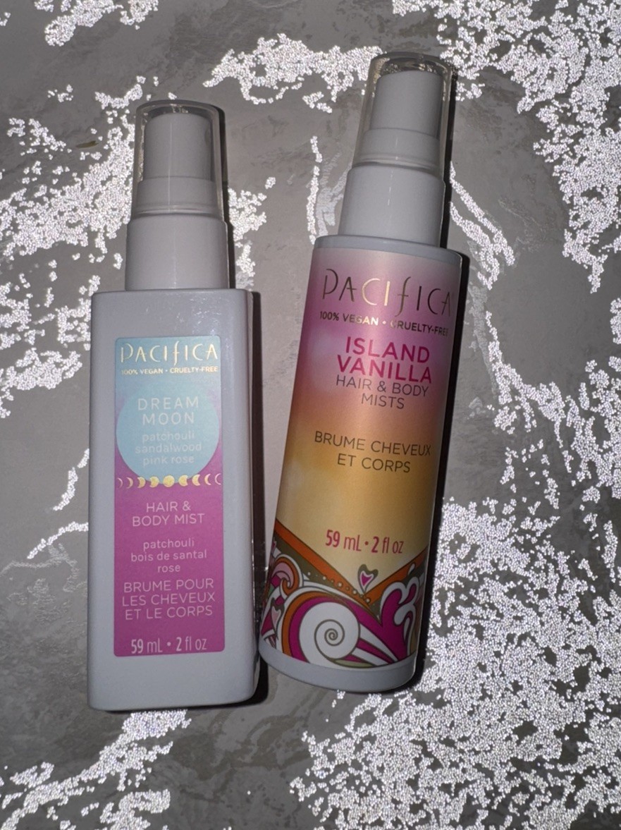 🌸2 pc Pacifica DREAM MOON ISLAND VANILLA Hair & Body Mist Vegan cruelty free