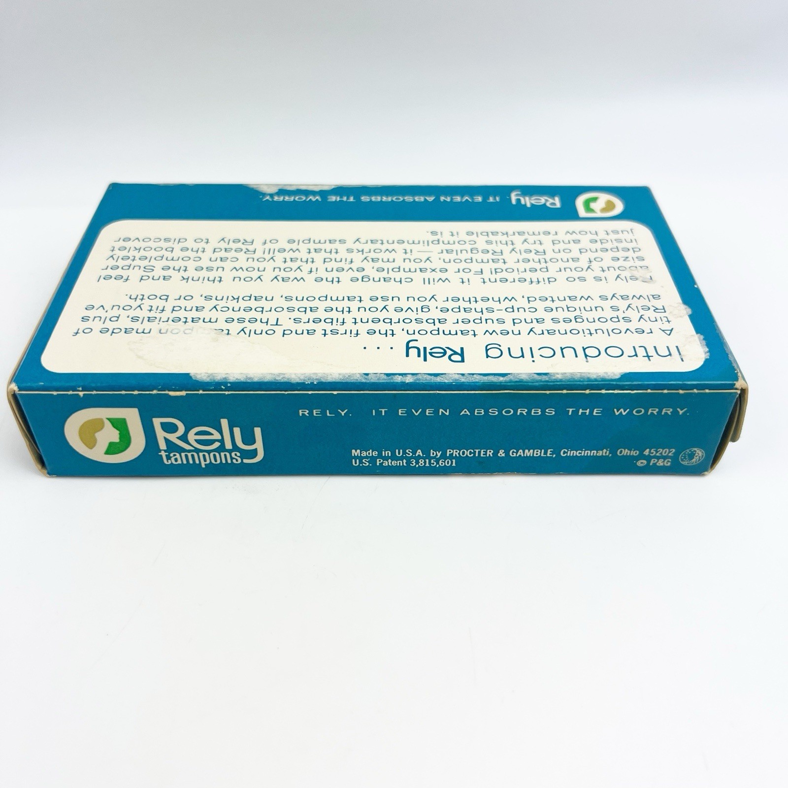Vintage Rely Tampons 4 Ct Box Sealed Feminine Hygiene Procter & Gamble Prop New