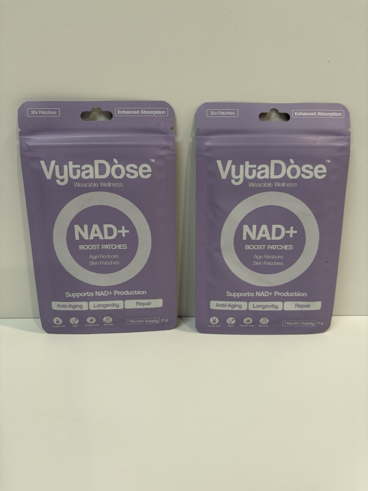 High Dose NAD+ Patches for Energy & Focus – Vegan, Water Resistant, 2 Pack