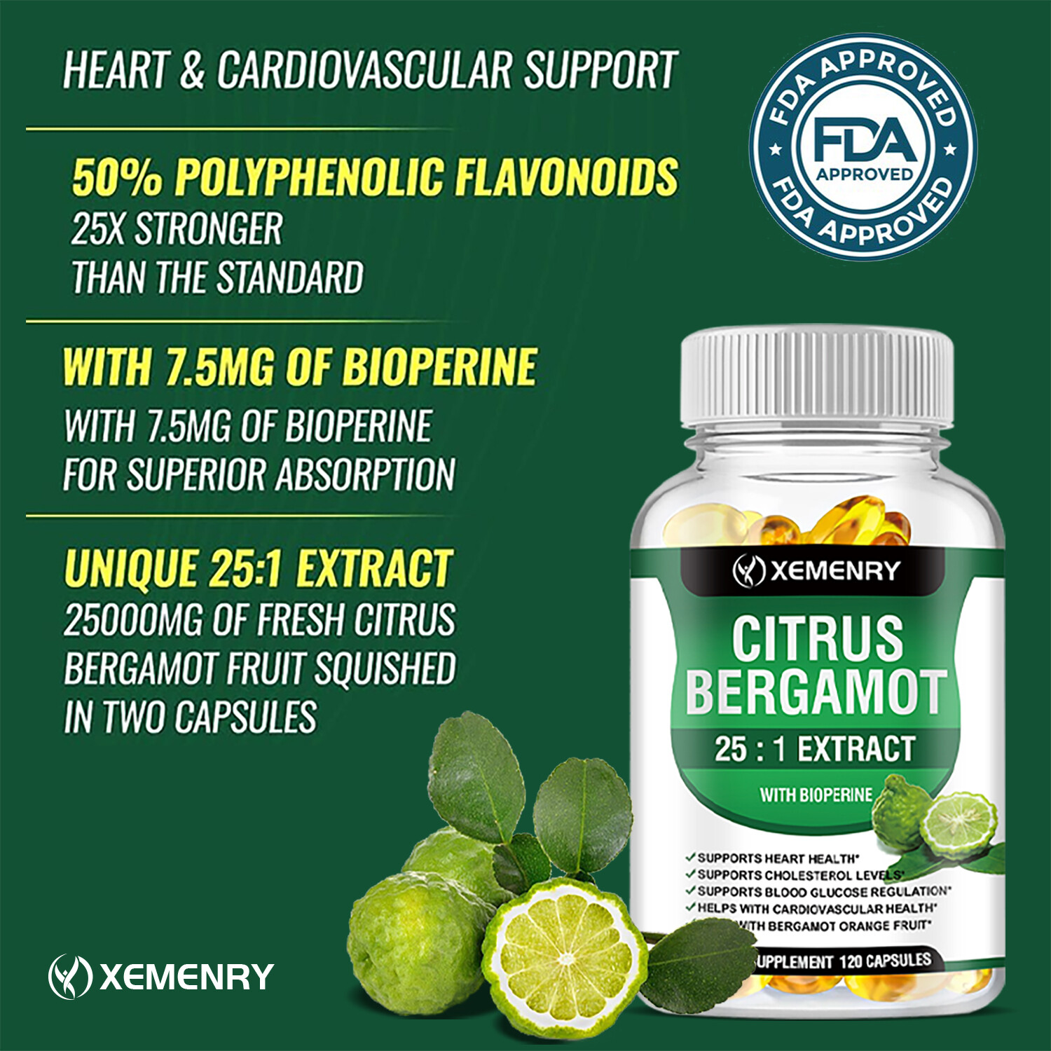 Citrus Bergamot – 25:1 Extract, 50% Supports Healthy Heart and Immune Support