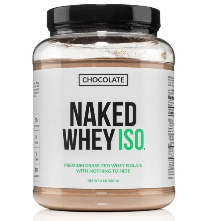 Naked Whey Isolate Chocolate 24 Servings 30g Protein Grass Fed Gluten Free